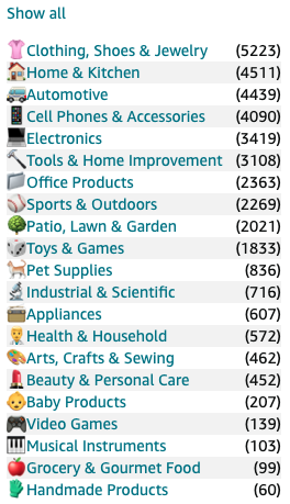 Striped categories with emojis